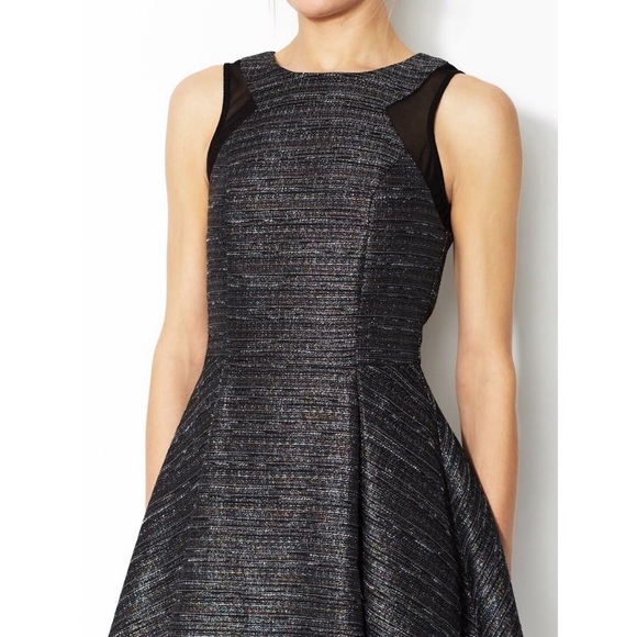 💕The Letter💕 Metallic Tweed Fit and Flare Dress - Picture 3 of 4